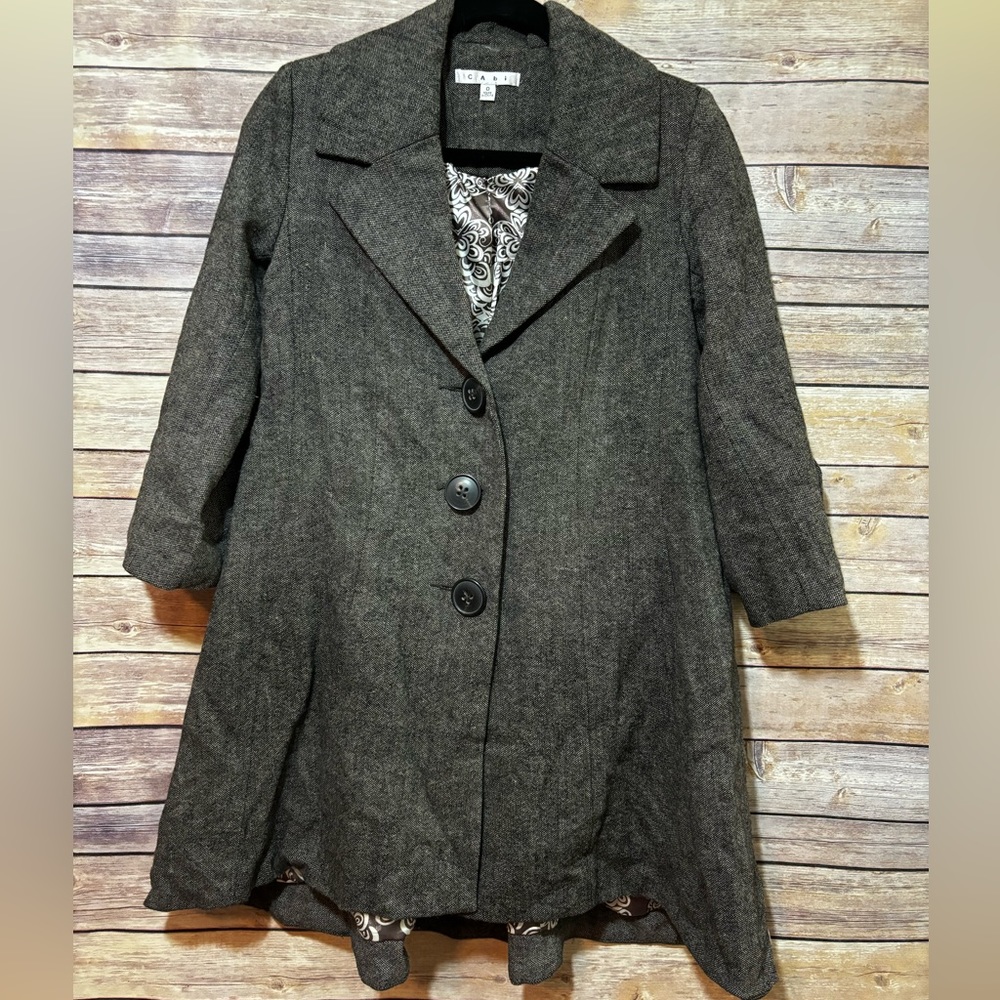CAbi A-Line Tweed Wool Shakespeare Jacket Size 0 - Picture 2 of 7